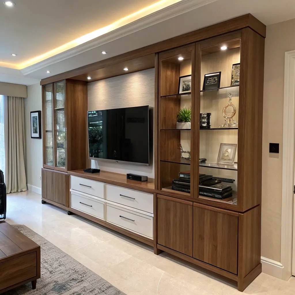 Custom built-in furniture display